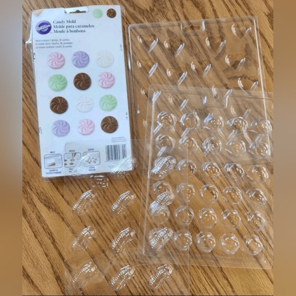 Wilton Candy mint molds wedding baby bridal shower party hearts roses  peanuts